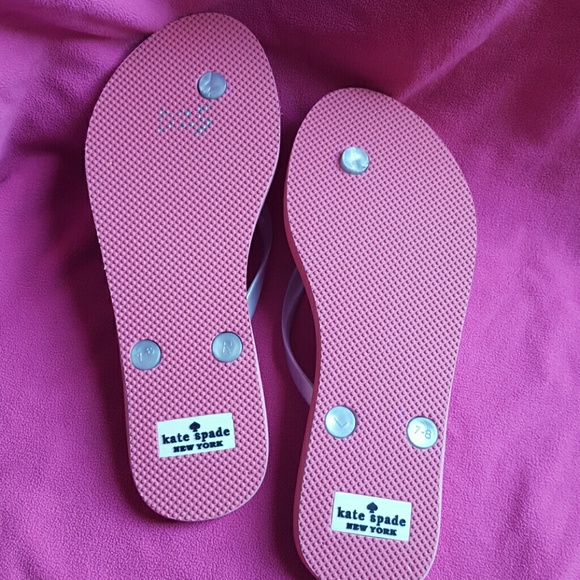 *SOLD*NWOB ♤ Kate Spade Nassau Cadillac Flip Flops - Picture 2 of 3